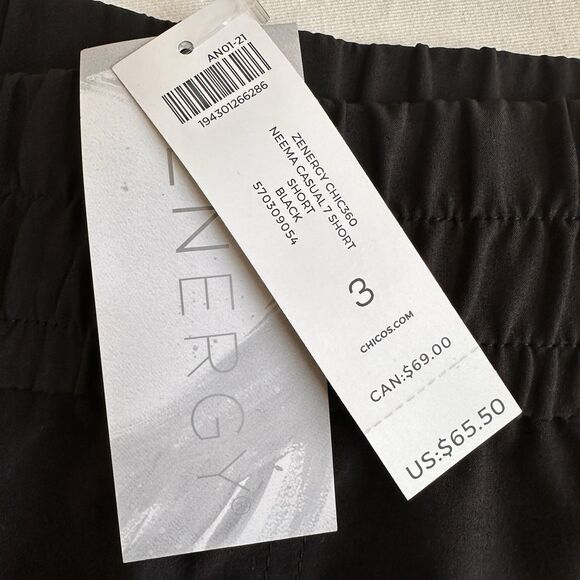 Chicos Zenergy Neema Pull On 7" Inseam Shorts Size 3 (16)  NWT UPF 50+ - Picture 3 of 6